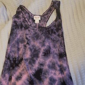 Worn once! Super soft pink and black tie dye tank